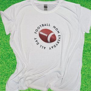 Football Mom All Day Everyday Woman's White Tee